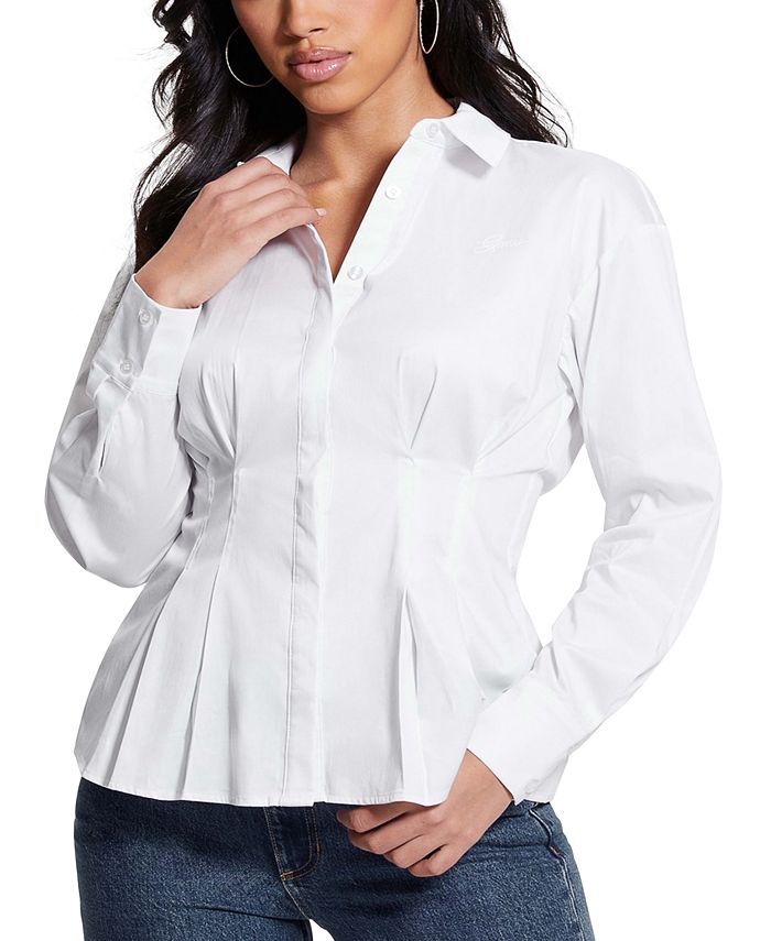 Erupt Ale Oh dear GUESS Women's Agata Long-Sleeve Button-Front Corset Shirt - Macy's