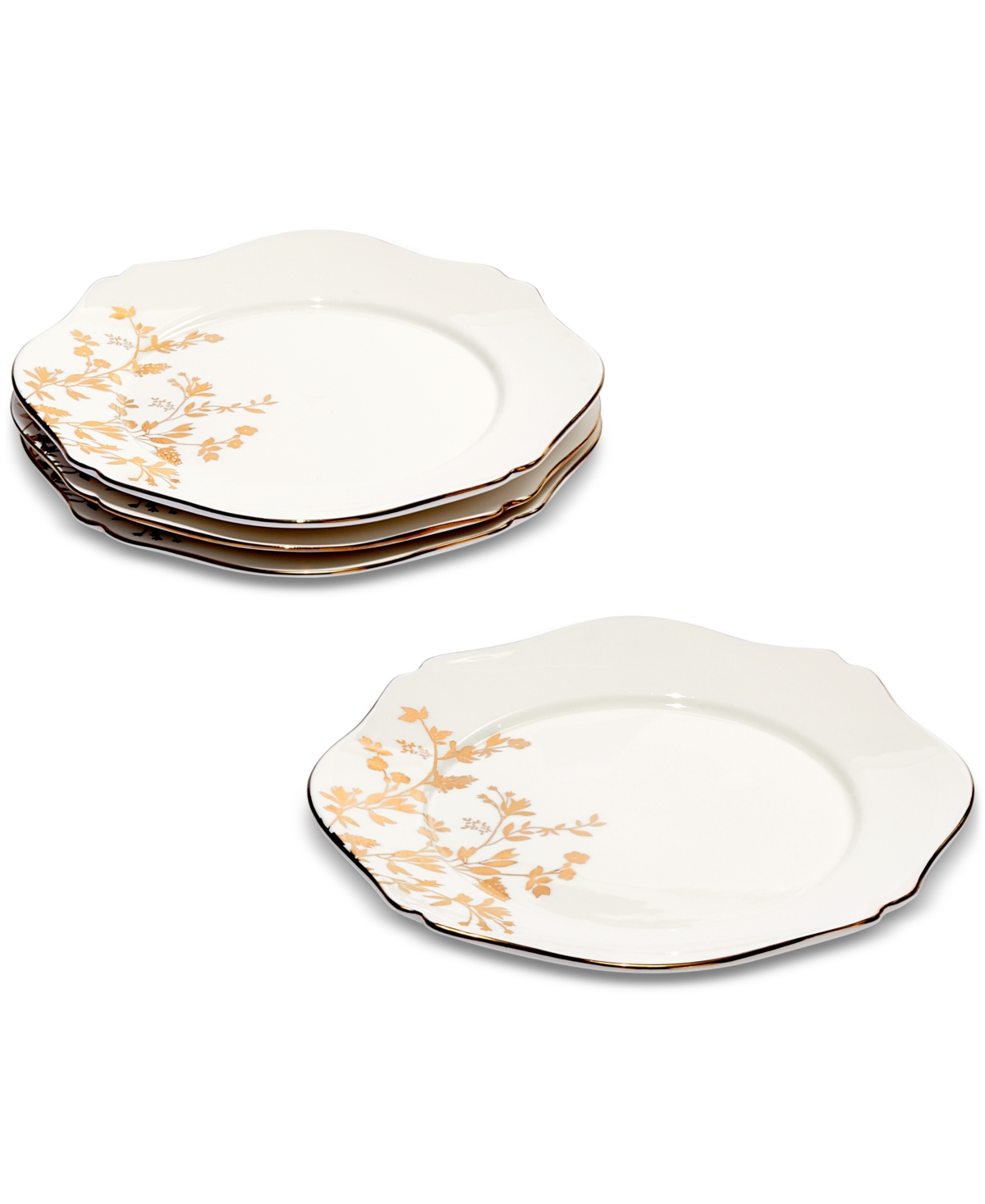 Gilded Salad Plates, Set of 4, Created for Macy's - Gold