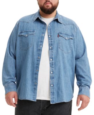 Men's Big & Tall Classic Western Long Sleeve Denim Shirt