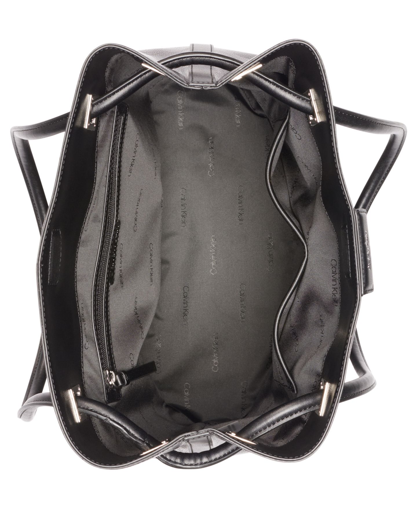 Женская сумка Calvin Klein Ash Tote with Magnetic Snap, цвет: Чёрный / Серебряный — фото 5