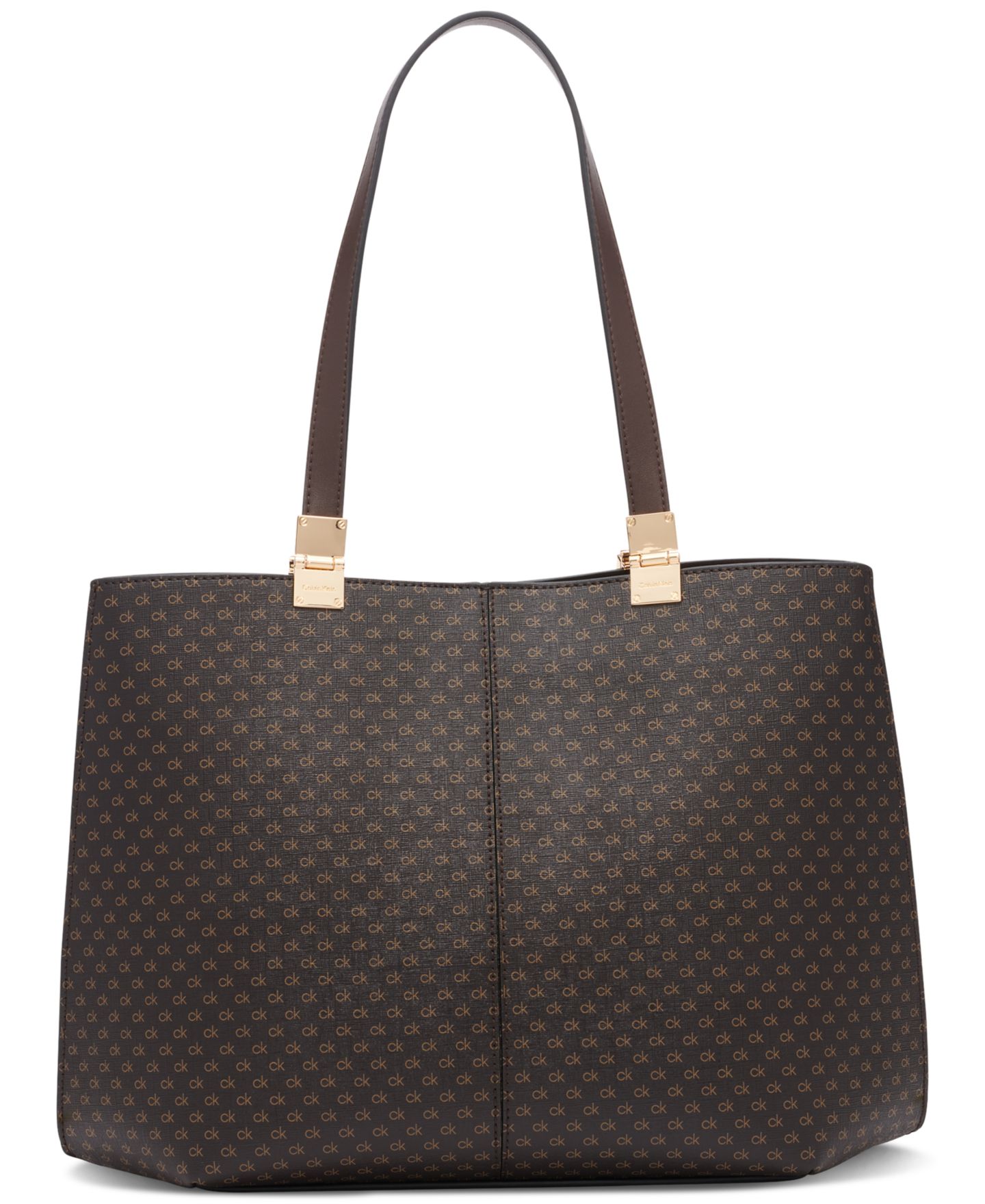 Женская сумка Calvin Klein Granite Signature Triple Compartment Tote with Magnetic Snap, цвет: Коричневый хаки — фото 4