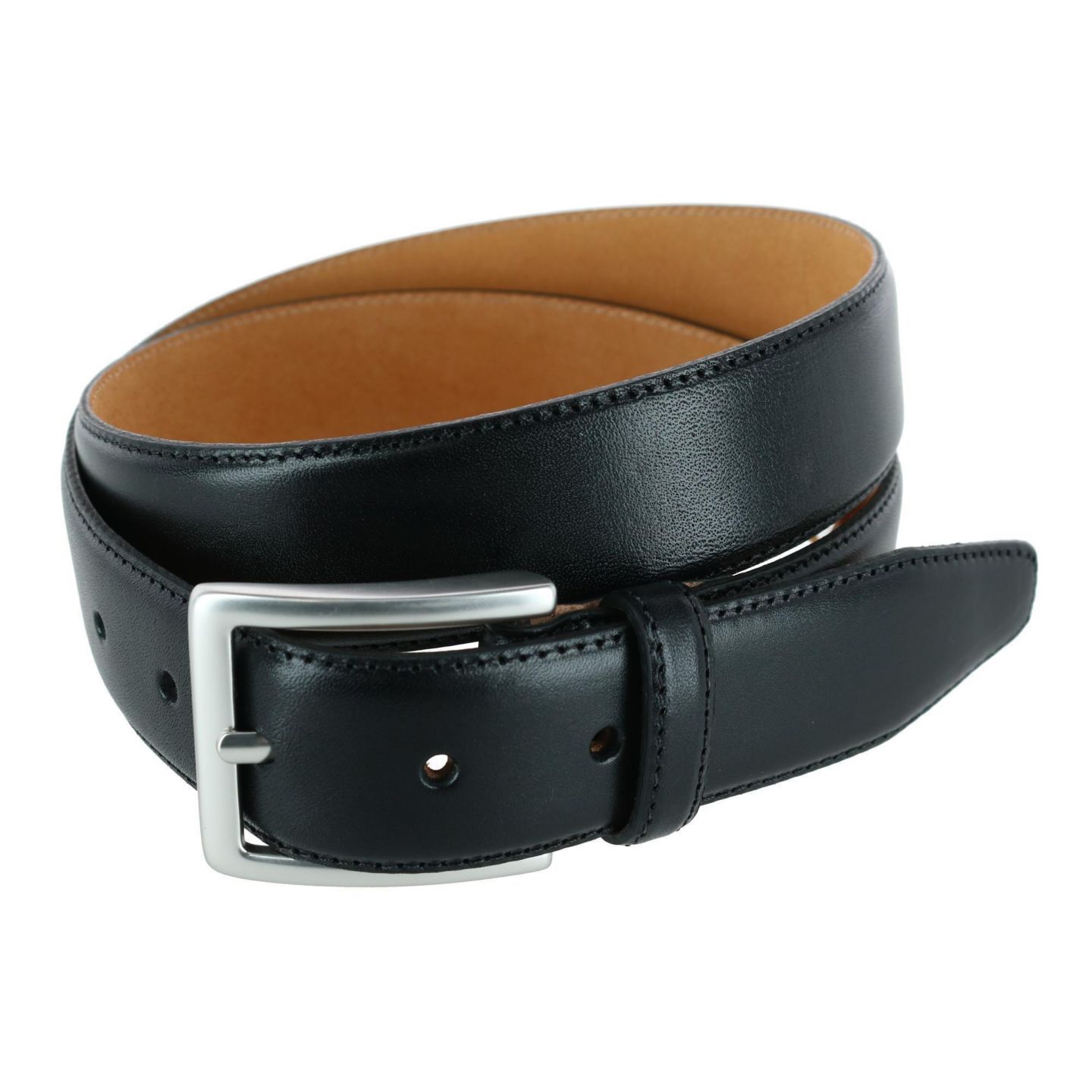 Мужской ремень TRAFALGAR Orion Smooth Leather 35mm Dress Belt, цвет: Чёрный — фото 6