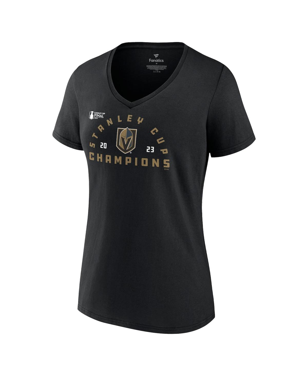Women's FanaticsVegas Golden Knights 2023 Stanley Cup Champions Jersey Roster V-Neck T-shirt - Black