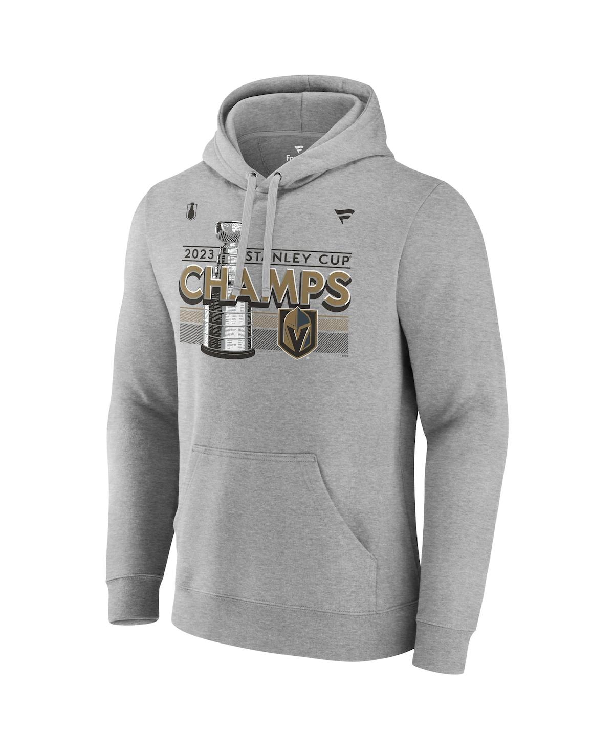 Men's FanaticsVegas Golden Knights 2023 Stanley Cup Champions Locker Room Pullover Hoodie - Heather Gray