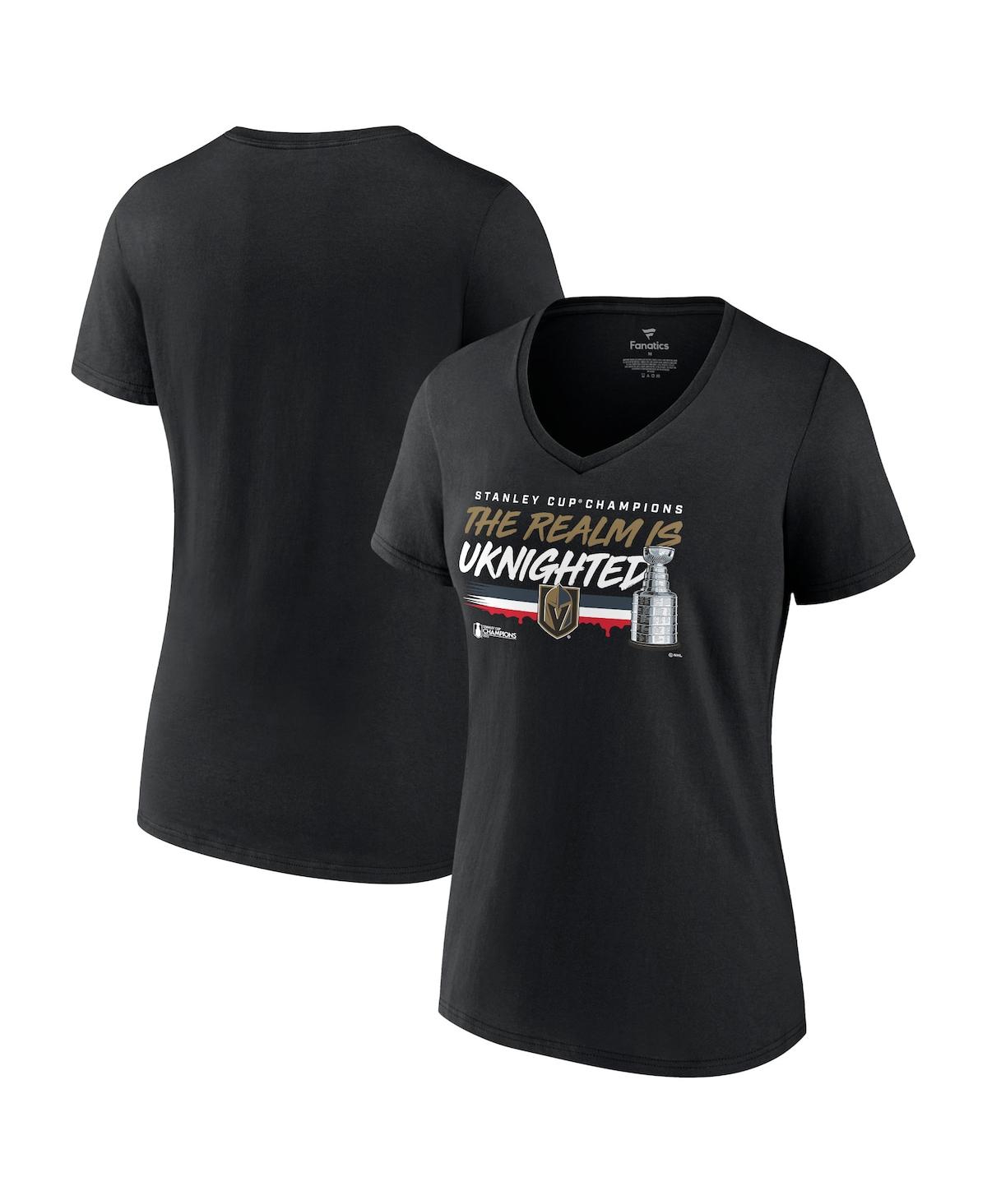 Women's FanaticsVegas Golden Knights 2023 Stanley Cup Champions Hometown Dna V-Neck T-shirt - Black
