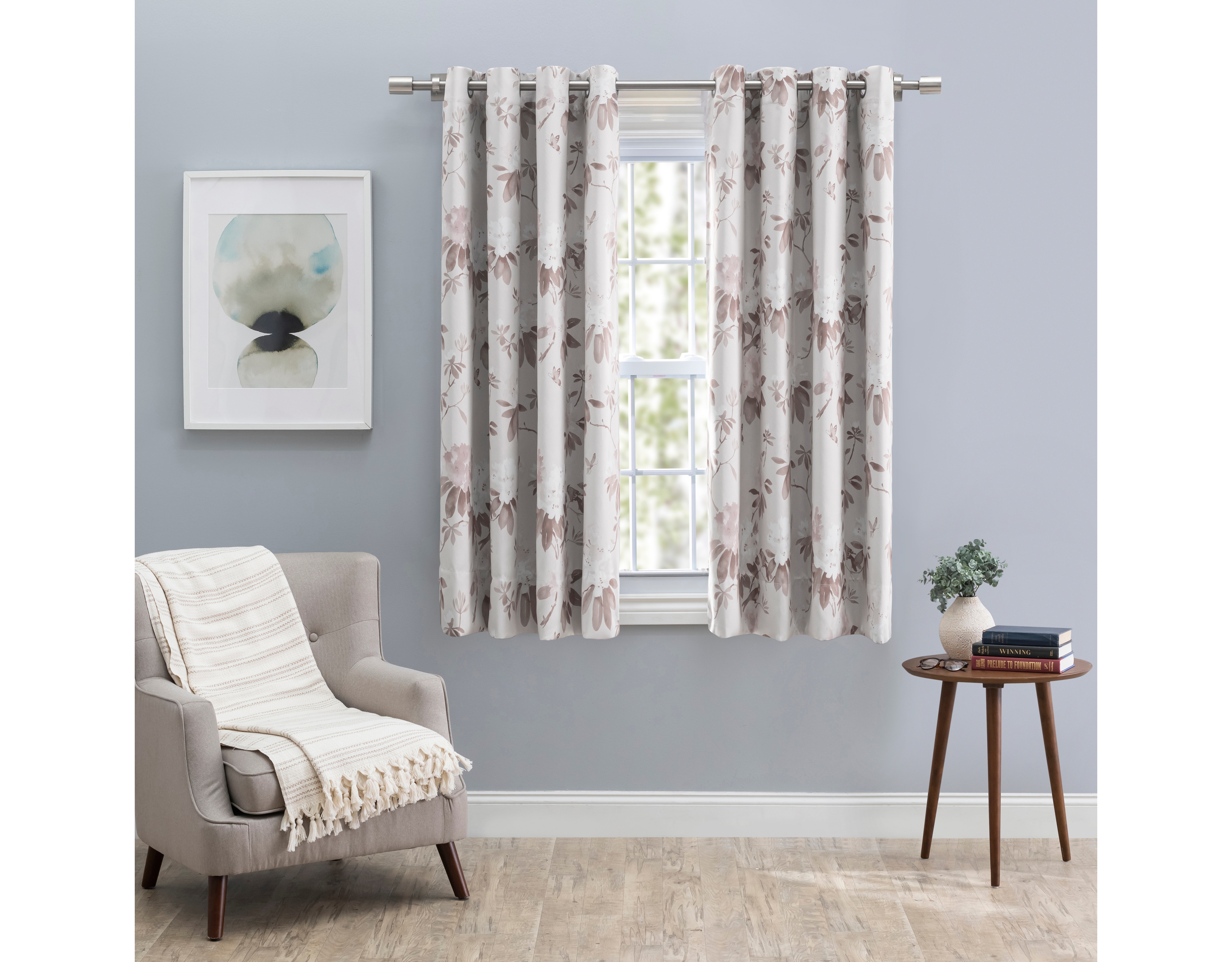 Ricardo Tacoma Double Black Out Grommet Curtain Panel w/Wand 50"W x 54"L