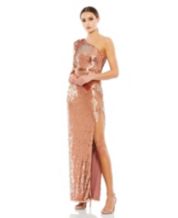 Macy's rose gold sequin top dress