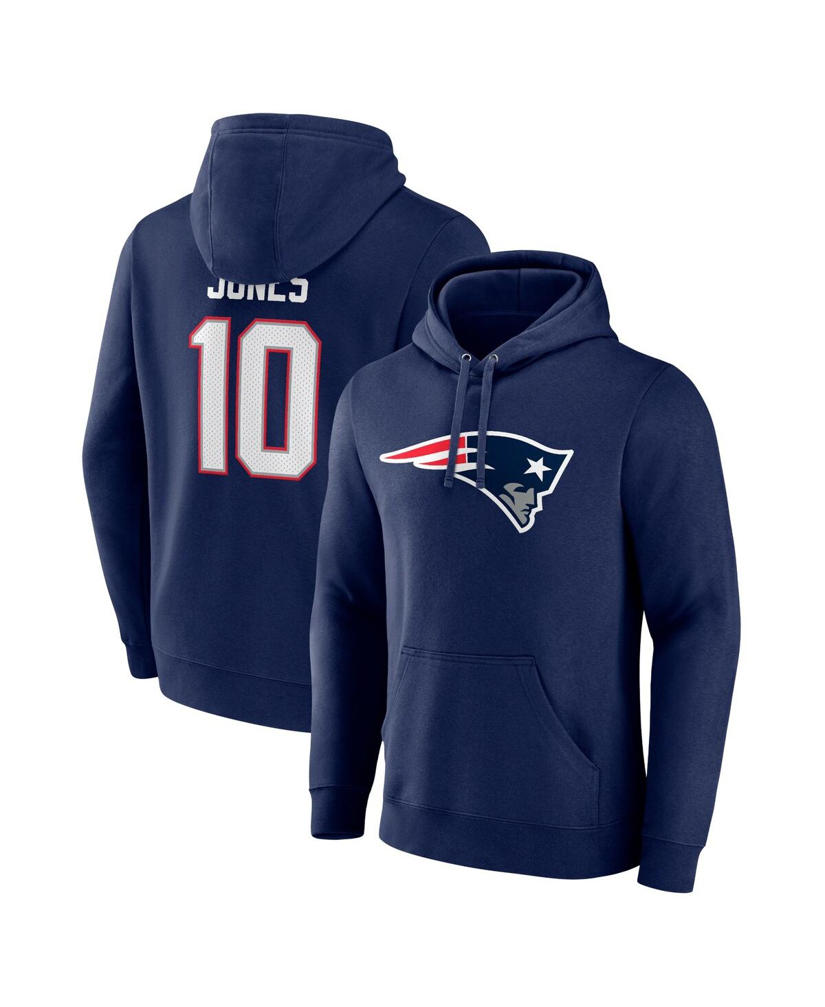 Fanatics Men's Mac Jones Navy New England Patriots Big And Tall Fleece Name And Number Pullover Hoodie In Navy