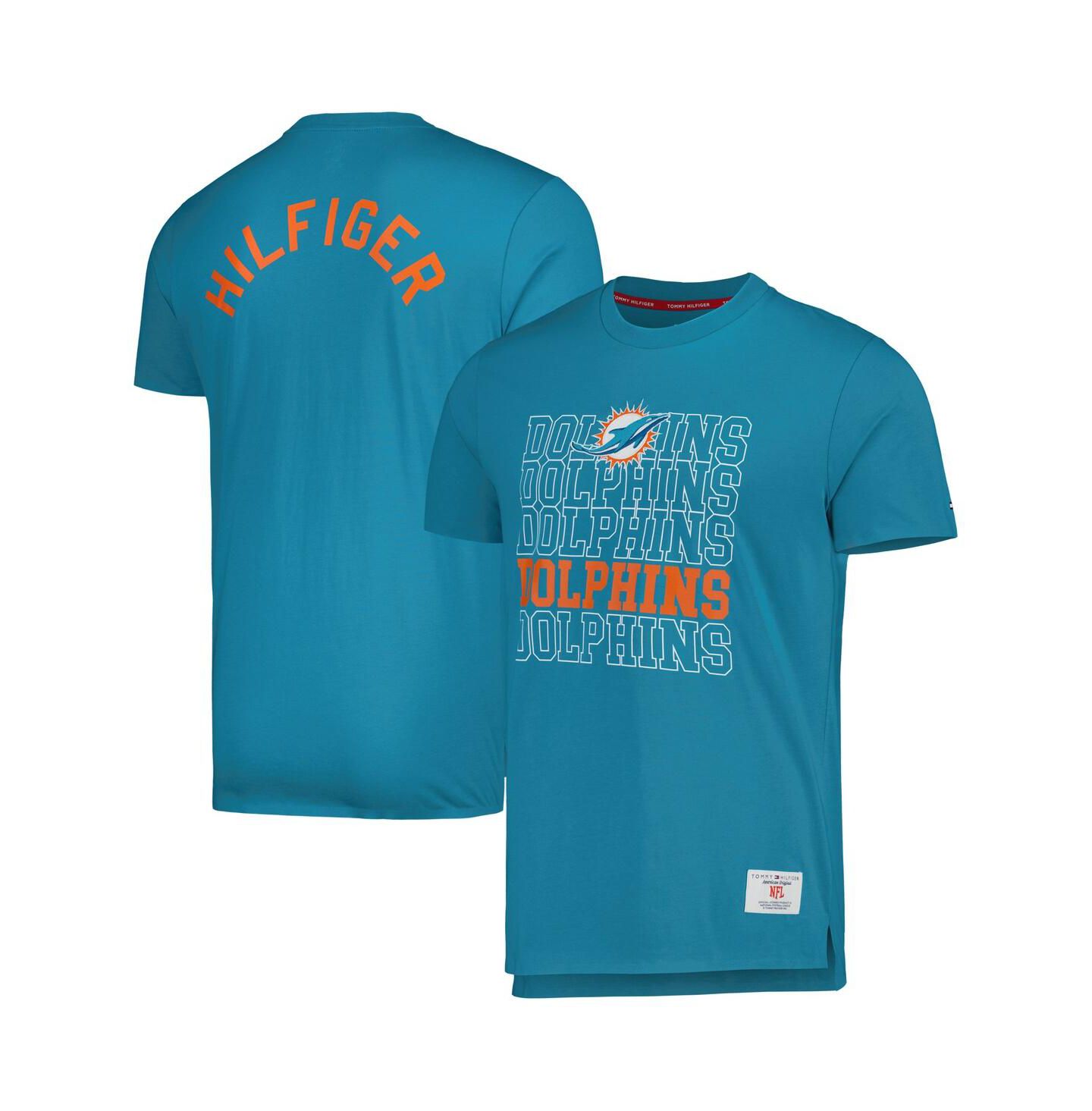 Мужская футболка Tommy Hilfiger Aqua Miami Dolphins Liam — фото 1