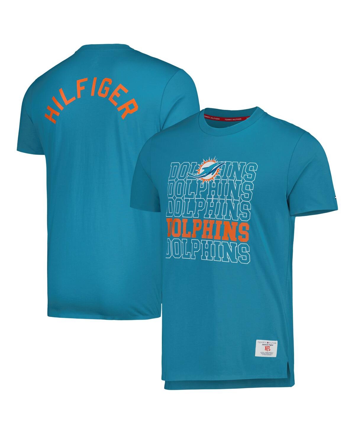 Shop Tommy Hilfiger Men's  Aqua Miami Dolphins Liam T-shirt