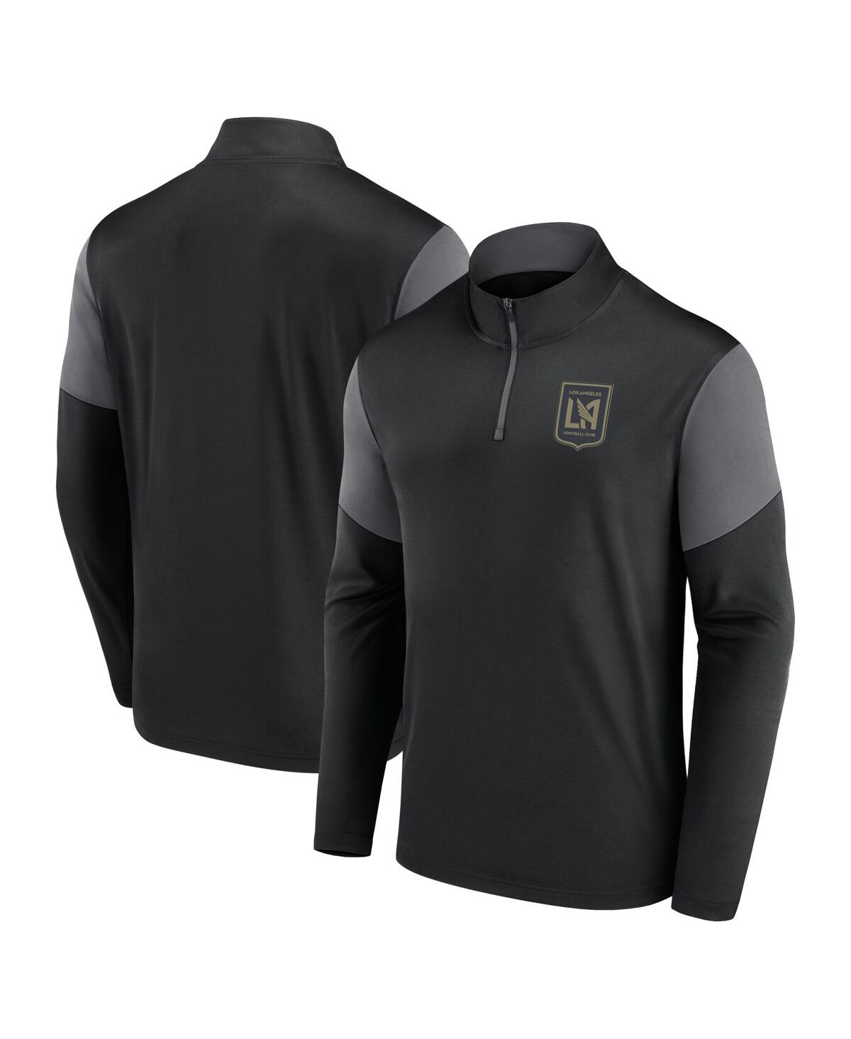 Fanatics Branded Black Lafc Logo Quarter-zip Top In Black