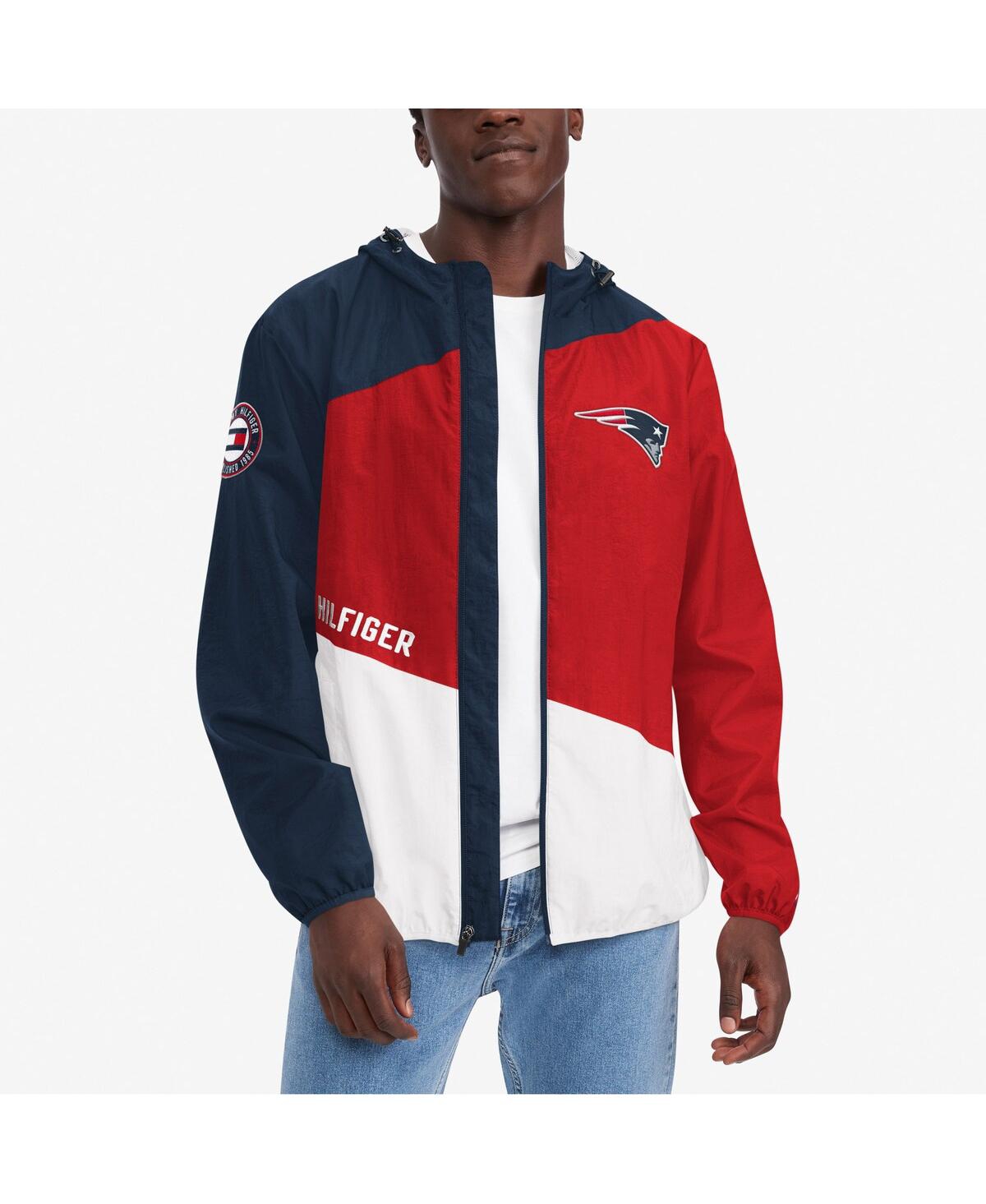 Shop Tommy Hilfiger Men's  Navy, Red New England Patriots Bill Full-zip Jacket In Navy,red