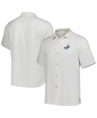 Men's Los Angeles Dodgers Tommy Bahama White Sport Tropic Isles Camp  Button-Up Shirt