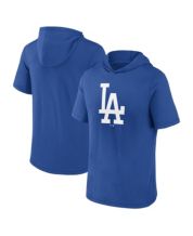 Men's Nike Royal Los Angeles Dodgers Springer Short Sleeve Pullover Hoodie Size: Large