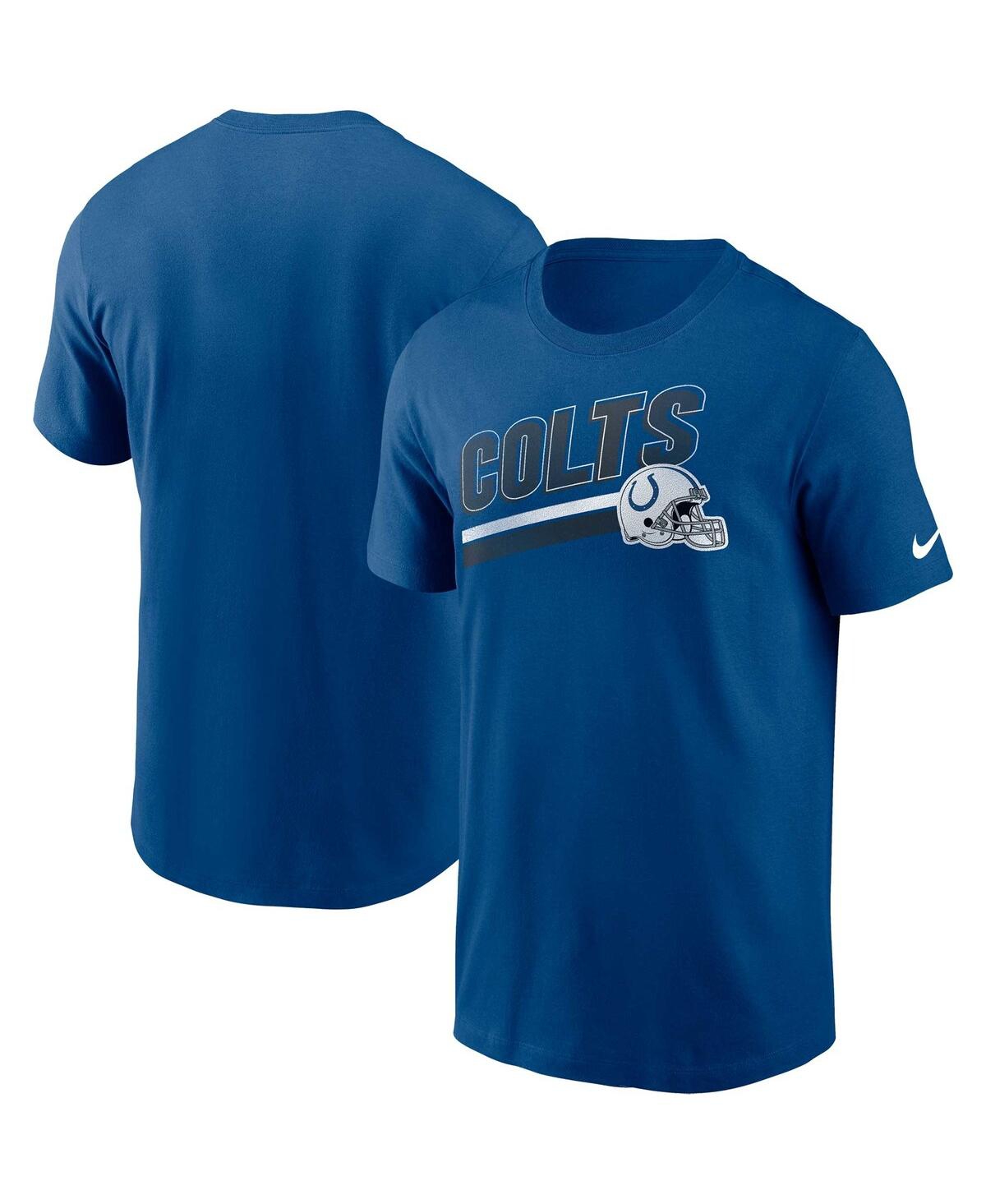 Shop Nike Men's  Royal Indianapolis Colts Essential Blitz Lockup T-shirt