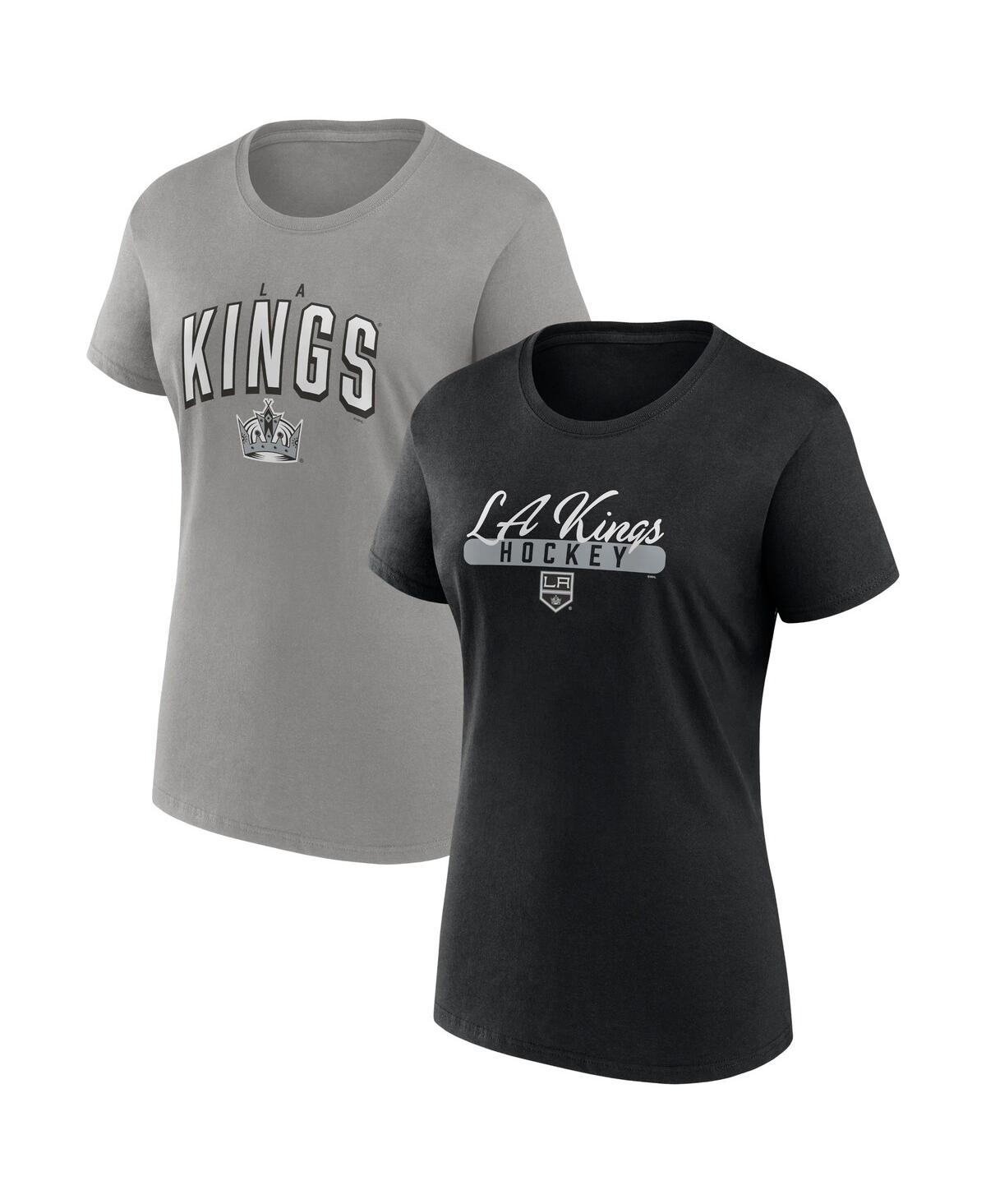 Women's Fanatics Gray Los Angeles Kings Two-Pack Fan T-shirt Set - Gray