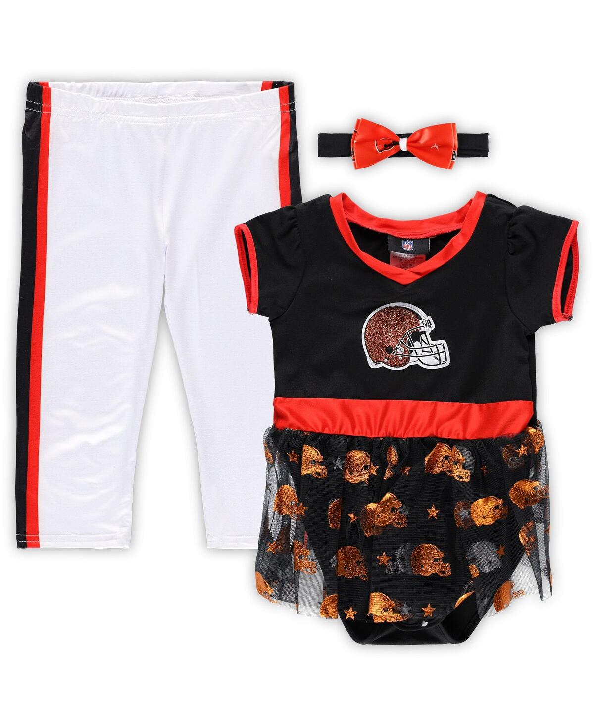 Shop Jerry Leigh Infant Boys And Girls Brown, White Cleveland Browns Tailgate Tutu Game Day Costume Set In Brown,white