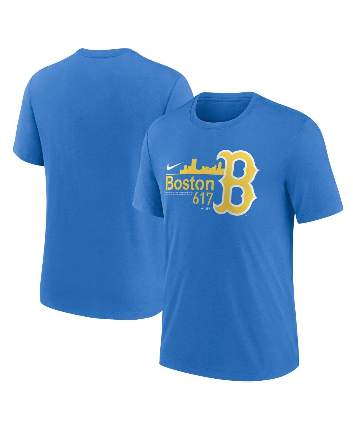 Shop Nike Men's  Blue Boston Red Sox City Connect Tri-blend T-shirt