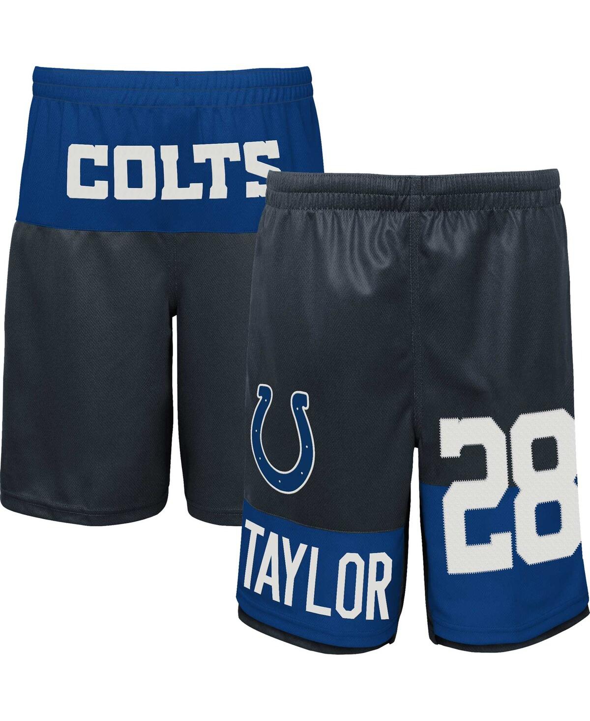 Shop Outerstuff Big Boys Jonathan Taylor Navy Indianapolis Colts Player Name And Number Shorts