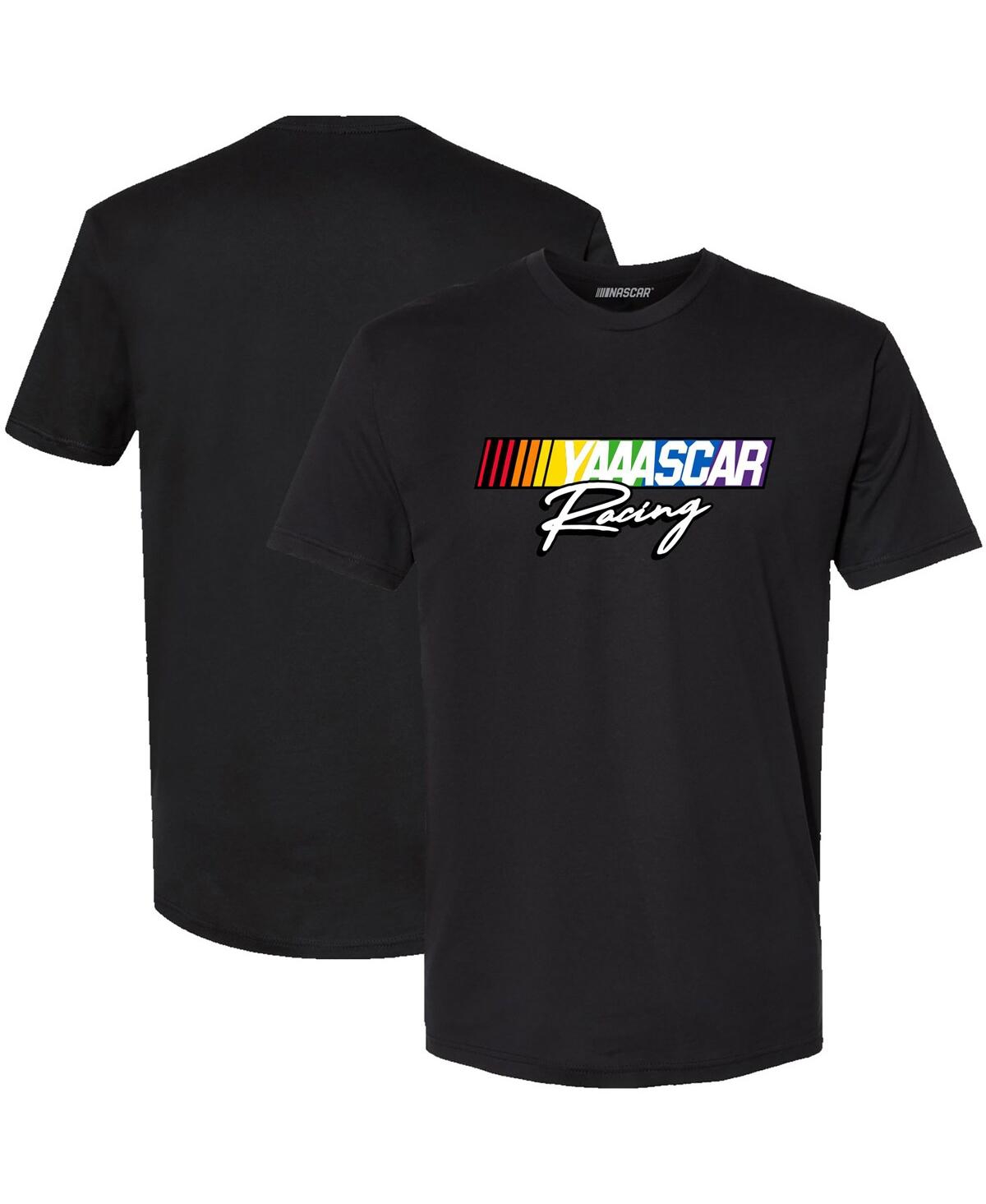Men's Checkered Flag Sports Black Nascar Racing T-shirt - Black