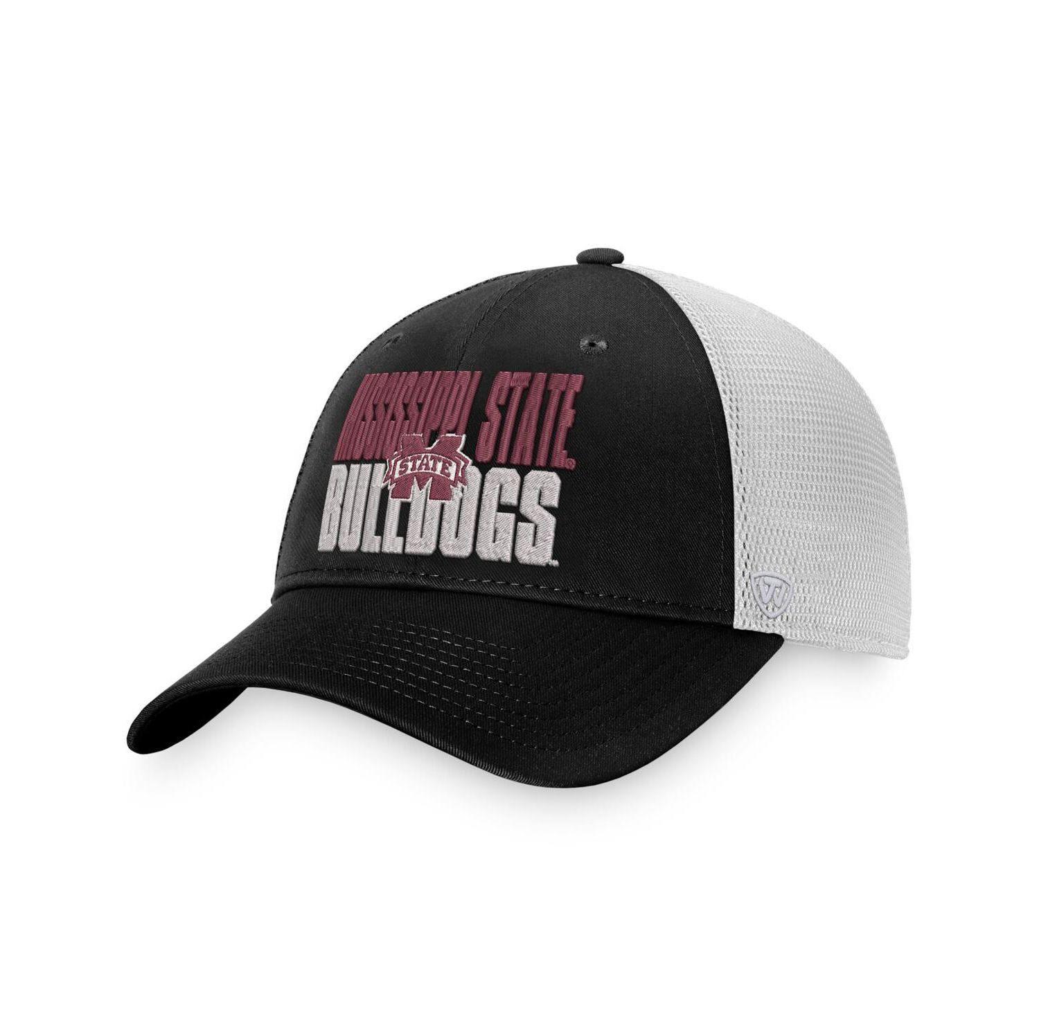 Men's Black, White Mississippi State Bulldogs Stockpile Trucker Snapback Hat