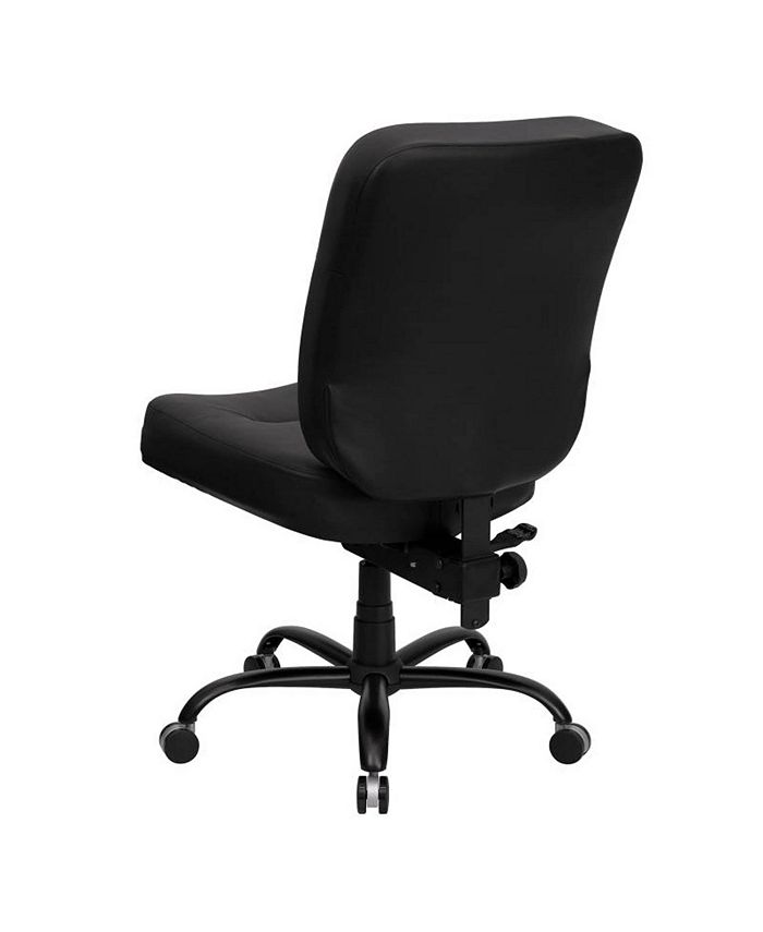 Offex HERCULES Series 400 lb. Capacity Big & Tall Black Leather Office