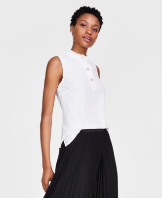 CeCe - Sleeveless Rhinestone-Embellished Blouse