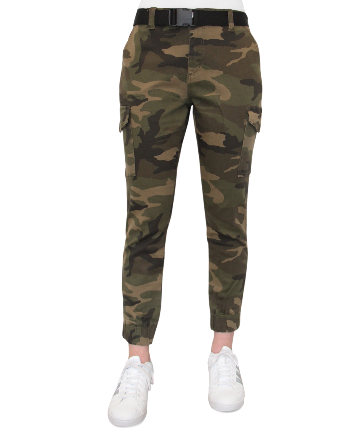 Almost Famous Crave Fame Juniors' High-Rise Belted Cargo Pants