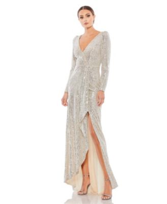 Mac Duggal - Sequined High-Slit Dress