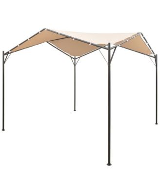 Gazebo Pavilion Tent Canopy 13' 1"x13' 1" Steel Beige