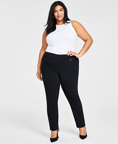 Jm Collection Plus Size High-Rise Pull-On Pants, Created for Macy's