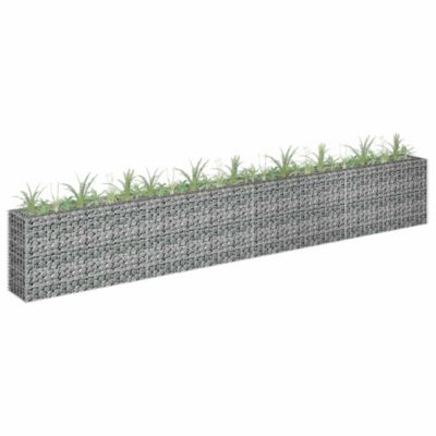 Gabion Raised Bed Silver Galvanized steel 141.7 x 11.8 x 23.6 in