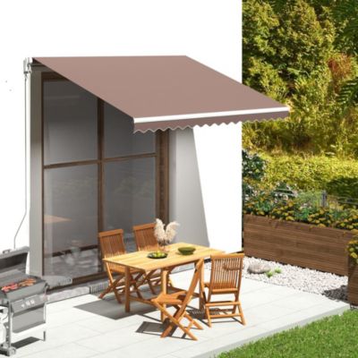 Replacement Awning Fabric Brown 100% Polyester with PU coating