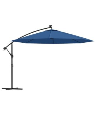 Cantilever Umbrella with LED Lights Azure Blue 137.8"