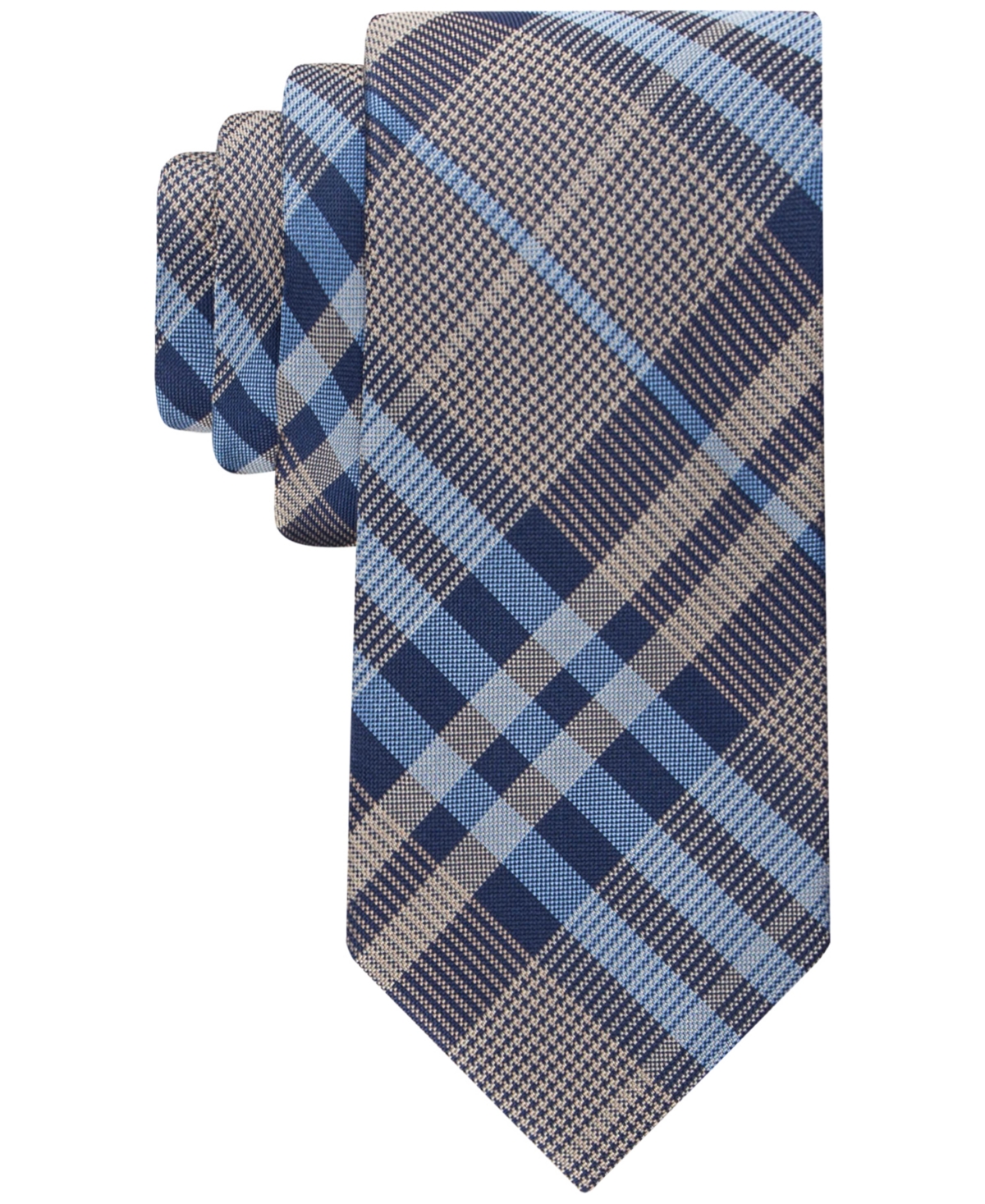 Tommy Hilfiger Men's Railroad Plaid Tie In Taupe