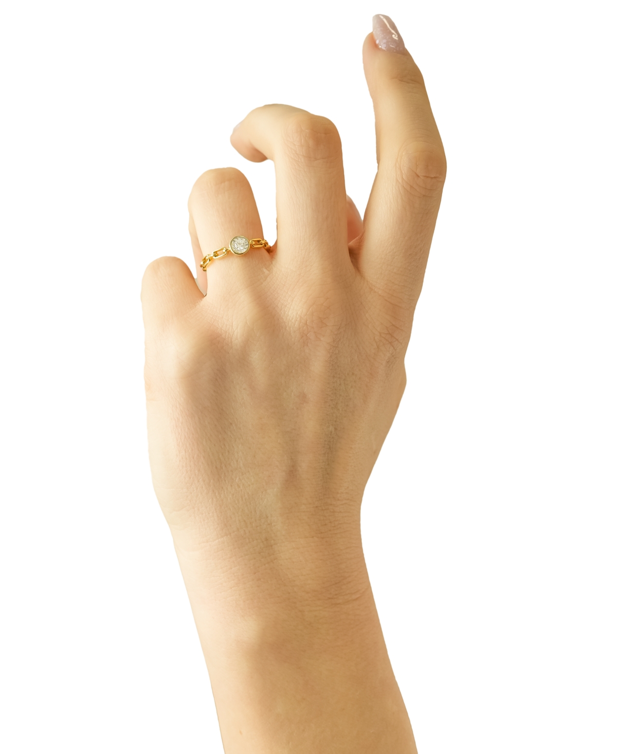 Audrey by Aurate Diamond Chain Link Ring (1/10 ct. t.w.)  Created for Macy's - Gold Vermeil
