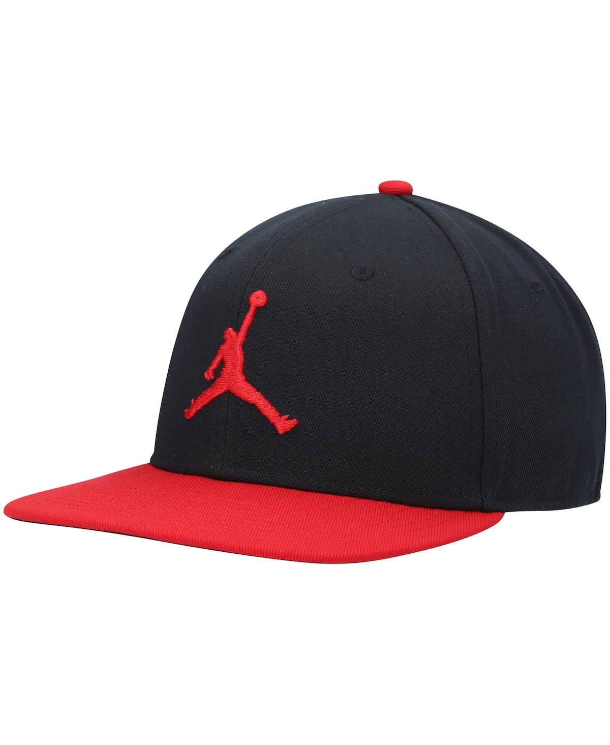 Jordan Men's  Jumpman Pro Logo Snapback Adjustable Hat In Black,red