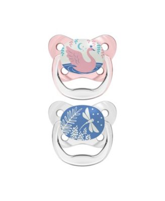 PreVent Orthodontic Baby Pacifier, 0-6m, 2-Pack, Glow in the Dark, Pink