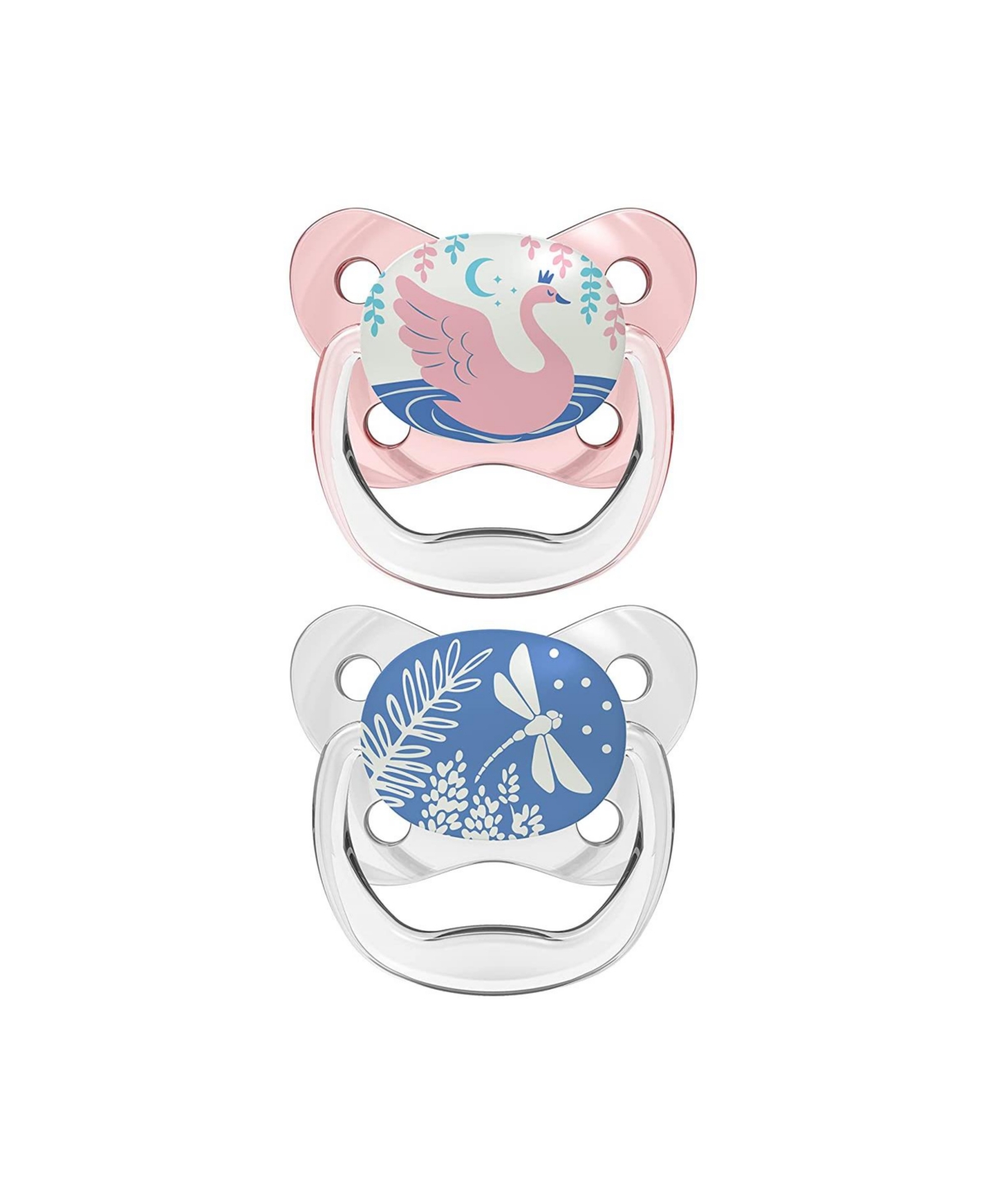Dr. Browns PreVent Orthodontic Baby Pacifier, 0-6m, 2-Pack, Glow in the Dark, Pink
