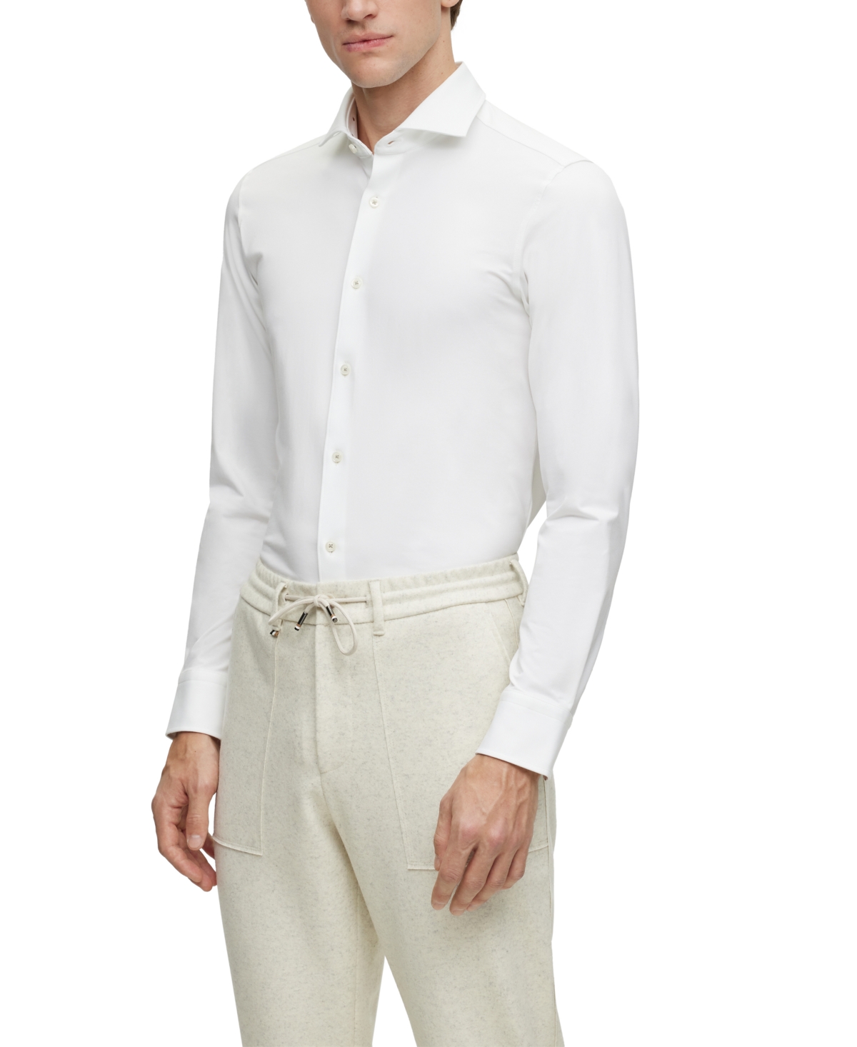 Hugo Boss Boss By  Men's Stretch Casual-fit Dress Shirt In White