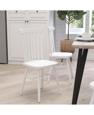 Torrin Set Of Two Premium Solid Wood Spindle Back Dining Chairs With Saddle Seats And Floor Protectant Felt Pads