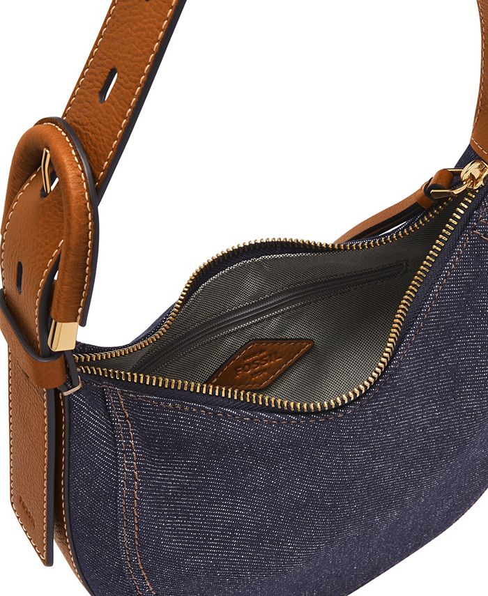 Fossil Harwell Denim Crescent Bag Macy's