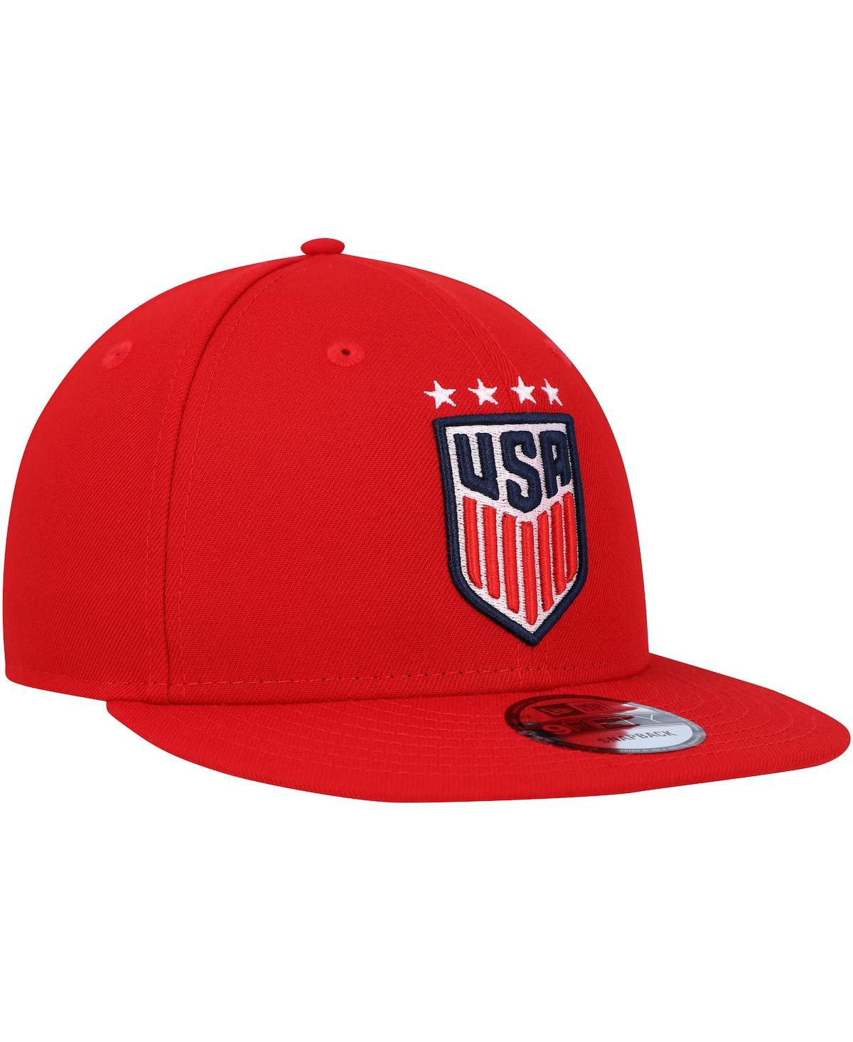 New Era Red Uswnt Team Basic 9fifty Snapback Hat In Red