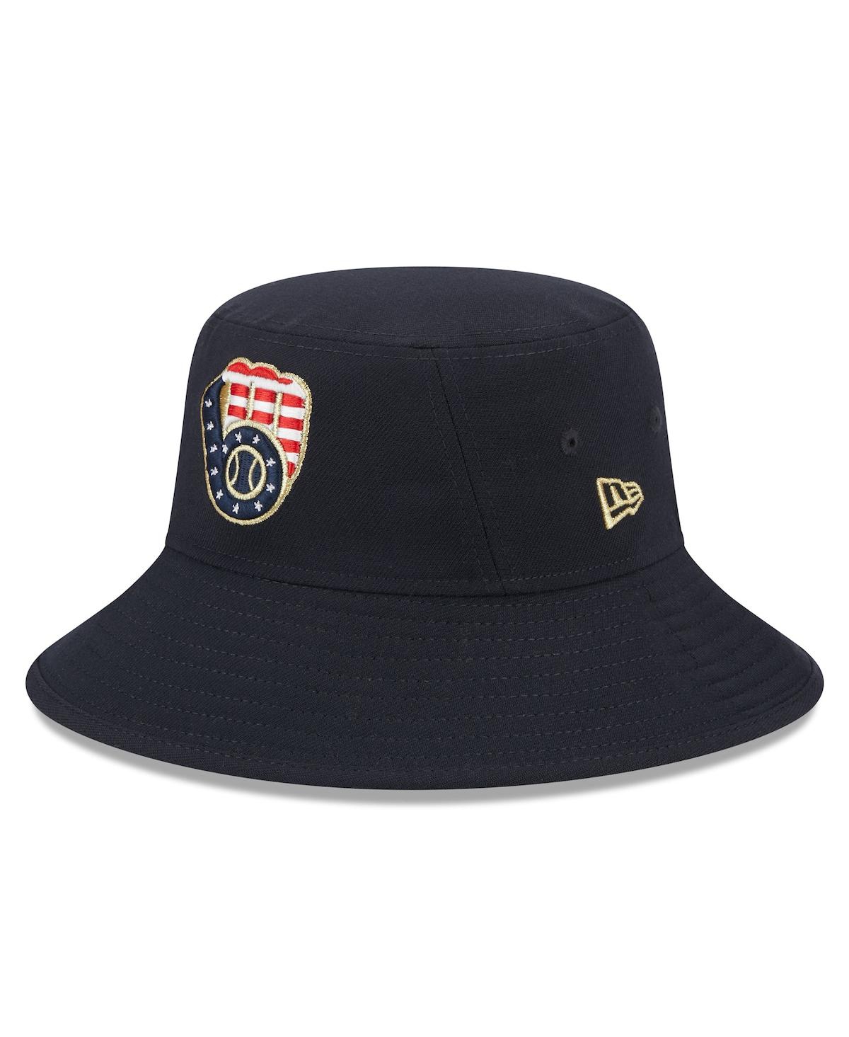 New Era Men's  Navy Milwaukee Brewers 2023 Fourth Of July Bucket Hat