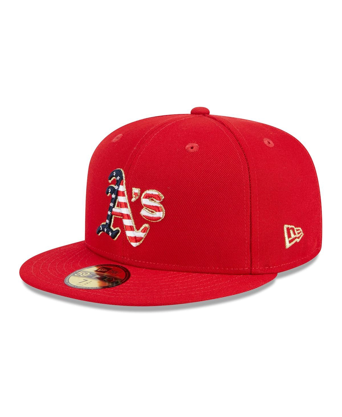 Shop New Era Men's  Red Oakland Athletics 2023 Fourth Of July 59fifty Fitted Hat
