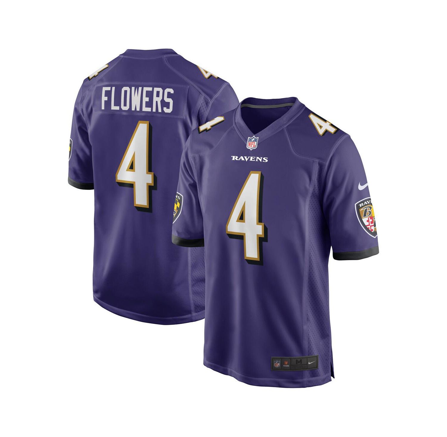 Men's Zay Flowers Purple Baltimore Ravens 2023 NFL Draft First Round Pick Game Jersey