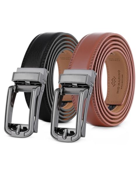 Мужские ремни Mio Marino Refined Ore Leather 2 Pack Linxx Ratchet Belt