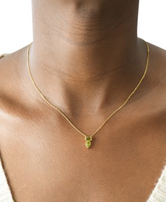 Peridot (3/8 ct. t.w.) & Green Tourmaline (1/3 ct. t.w.) Bezel 18" Pendant Necklace in Gold Vermeil (Also available in Morganite & Pink Topaz) Created for Macy's
