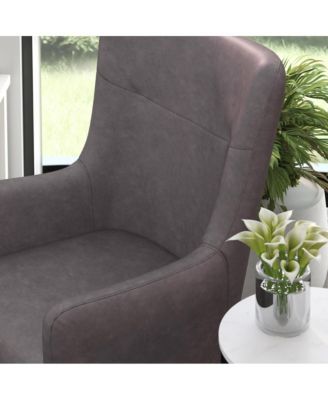 Regal Traditional Wingback Accent Chair, Upholstery And Wooden Frame And Legs