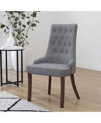 Lillian Upholstered Tufted Side Accent Chair With Curved Rear Legs